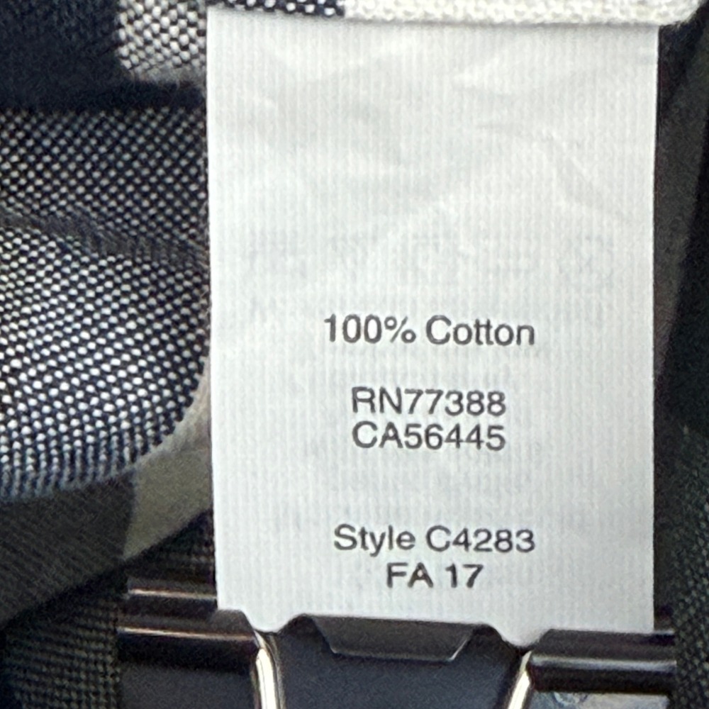 J.Crew OXFORD Mens L Cotton Slim Navy Green White Buffalo Check Plaid C4283 - Picture 5 of 9